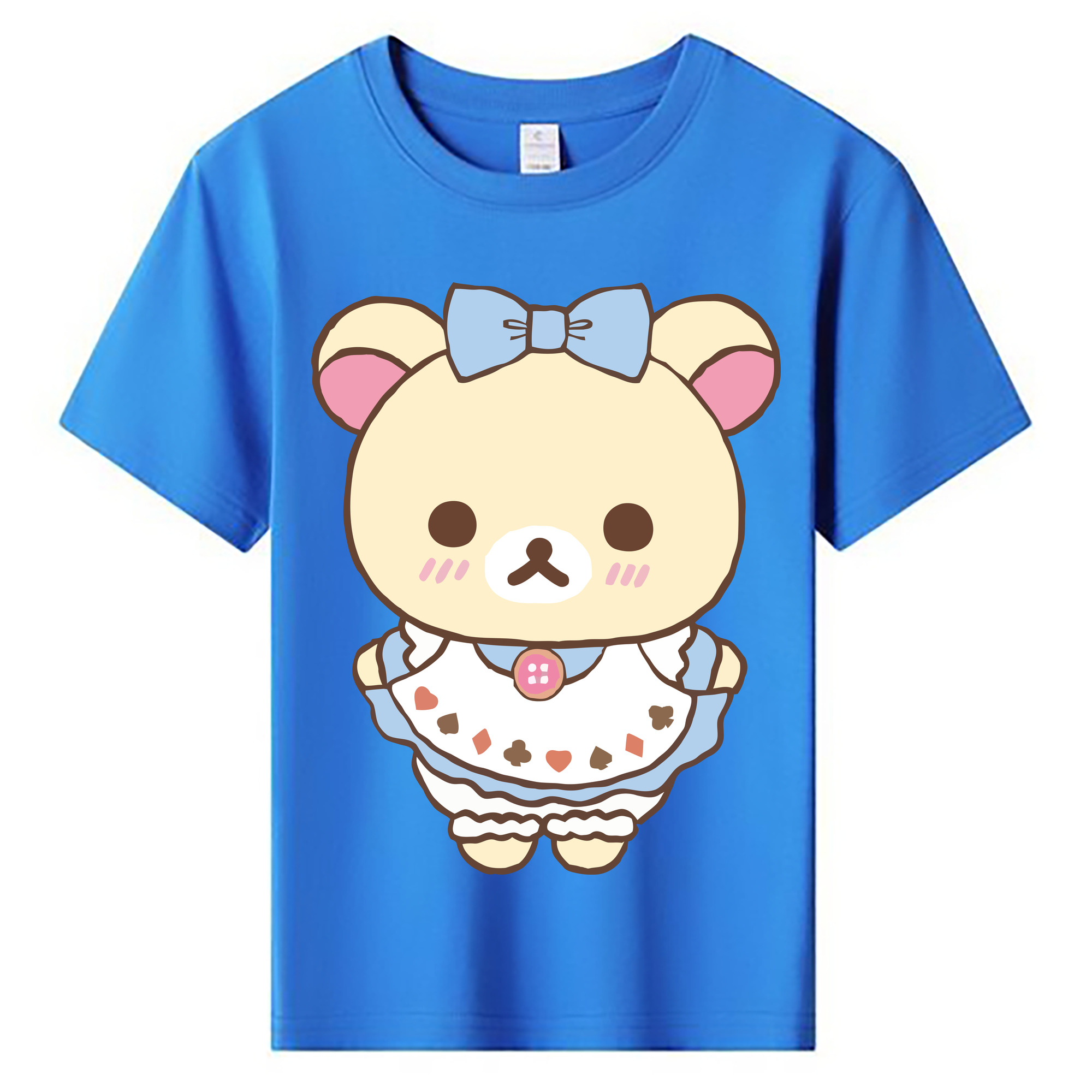 （画像用） リラックマ リラックマ キイロイトリ Rilakkuma Korilakkuma Kiiroitori 綿100％キッズTシャツ（フロントプリント）